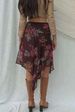 Y2K 90s Aesthetic Low Waist Midi Skirt for Women