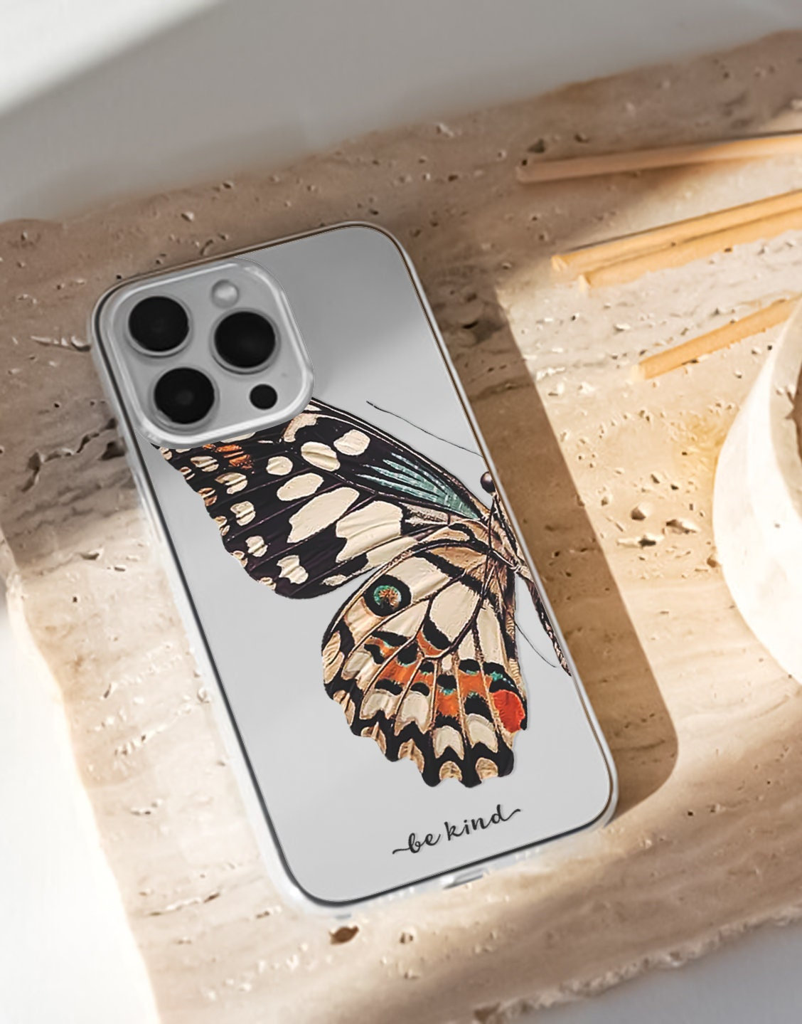 Y2K Aesthetic Butterfly Be Kind iPhone 14 Pro Max Case