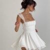 Y2K Aesthetic Lace Mini Bustier Party Dress with Ruffles
