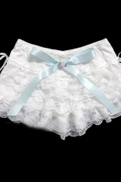 Y2K Aesthetic Lace Ribbon Coquette Shorts