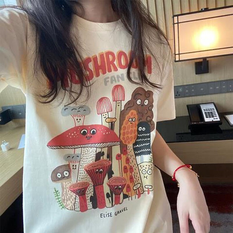 Y2K Aesthetic Mushroom Lover T-Shirt - Teenage Girl Gift