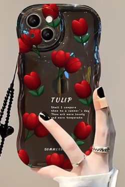 Y2K Aesthetic Wavy Flowers iPhone Case, Dark Grunge Style