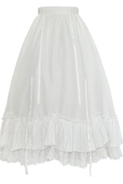 Y2K Aesthetic White Cotton Skirt for Girls