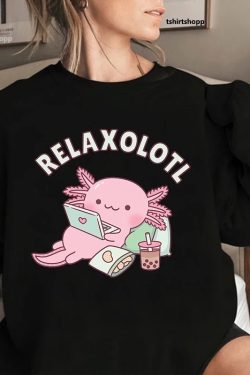 Y2K Axolotl Graphic Sweatshirt for Men - Valentine's Gift