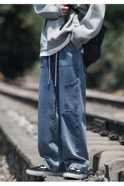 Y2K Baggy Printed Denim Pants - Men's & Women's Streetwear