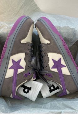 Y2K BAPE STA Purple Trendy Sneakers - Bapesta Shoes