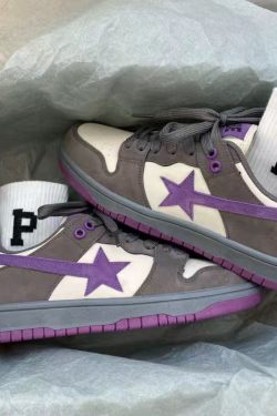 Y2K BAPE STA Purple Trendy Sneakers - Bapesta Shoes