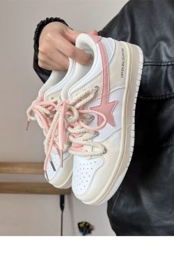 Y2K Bapesta White & Pink Shoes - Kawaii Streetwear