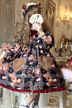 Y2K Bear Dress for Girls - Autumn Costume Gift
