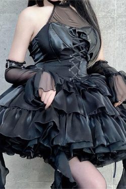 Y2K Black Gothic Lolita Summer Fashion Dress