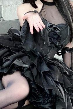 Y2K Black Gothic Lolita Summer Fashion Dress