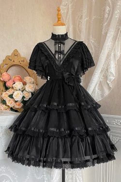 Y2K Black Lolita Dress - Trendy Vintage Fashion for Women