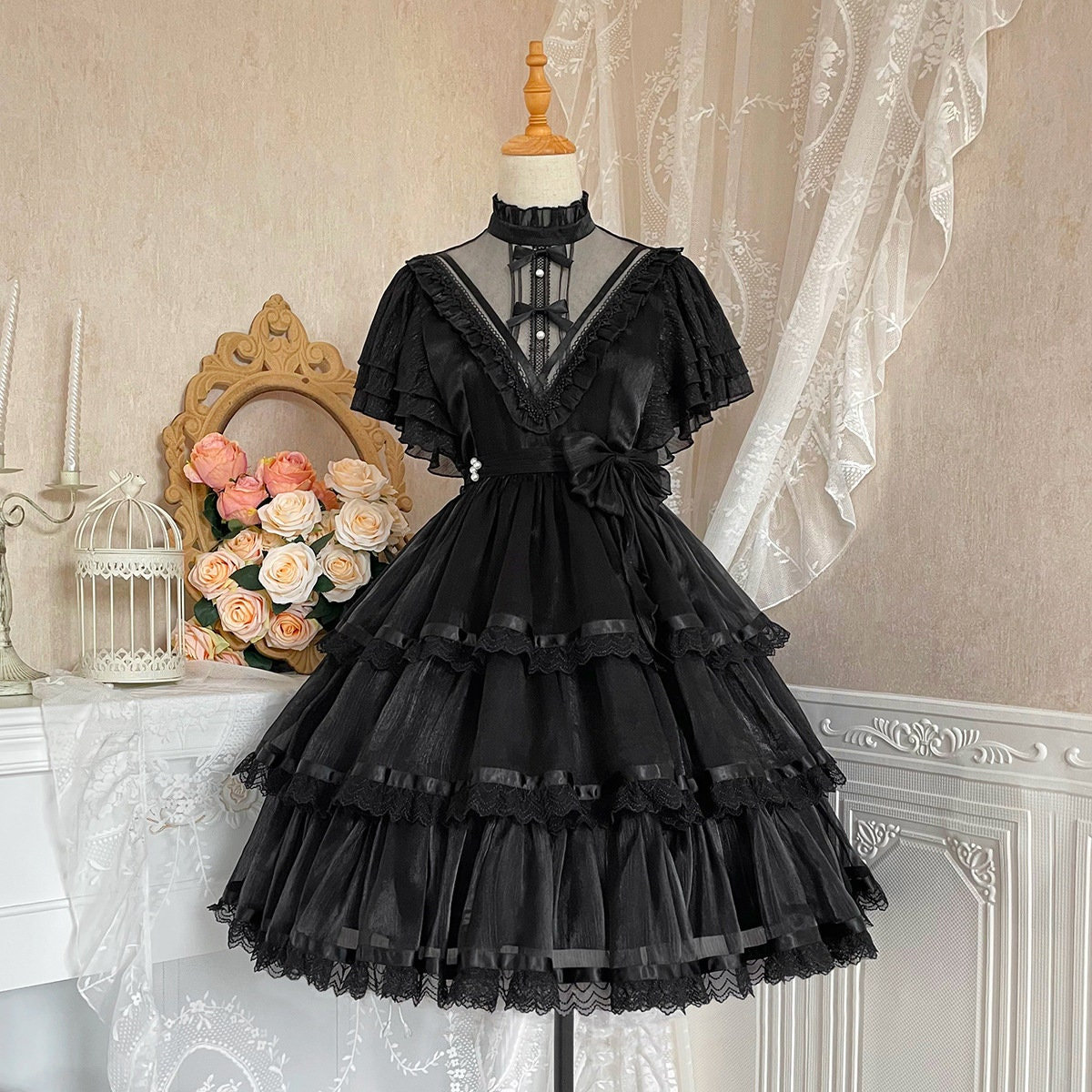 Y2K Black Lolita Dress - Trendy Vintage Fashion for Women