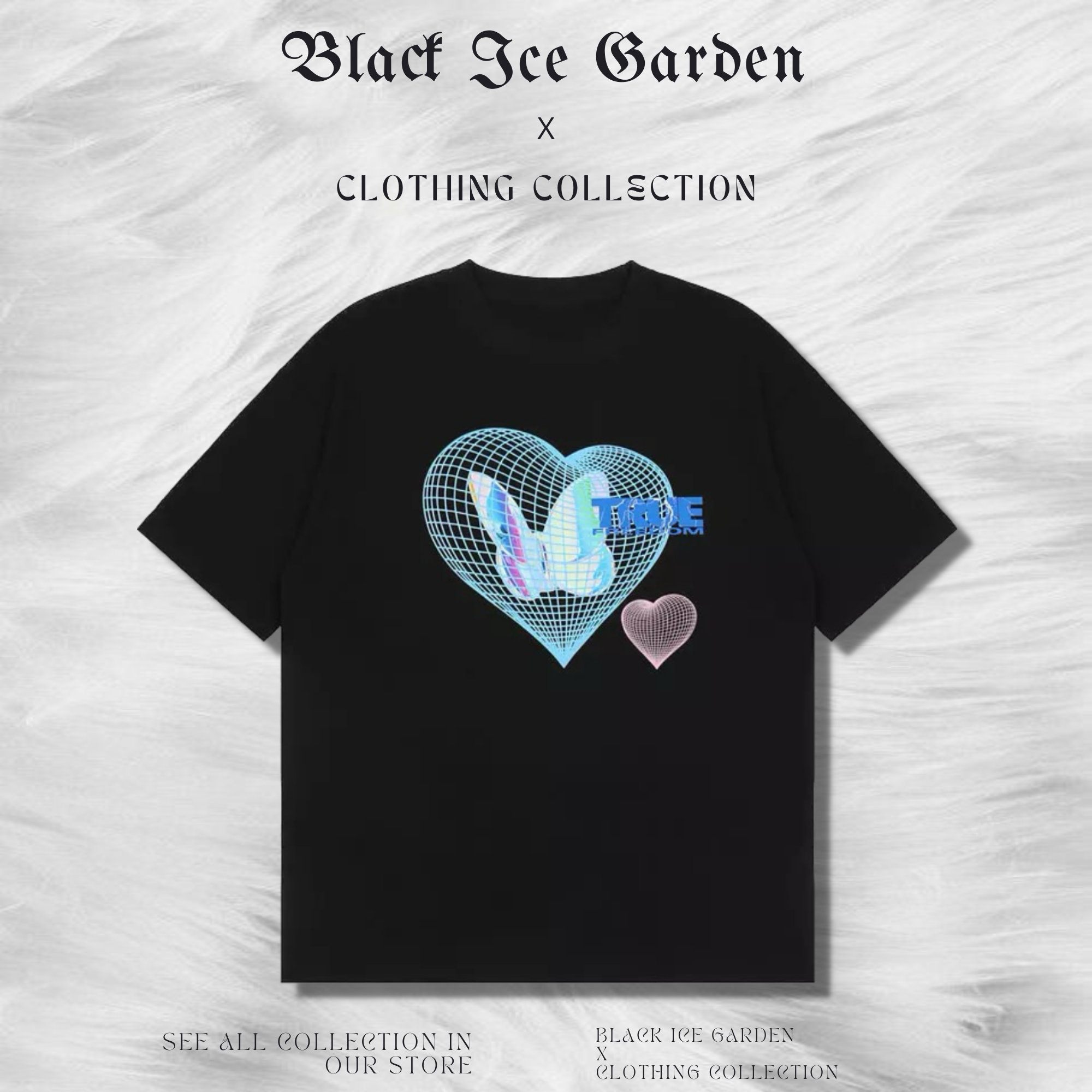 Y2K Blue Butterfly Print T-Shirt - Retro Goth Punk Fashion