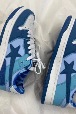 Y2K Blue Sneakers - Trendy Fashion Footwear for a Retro Look