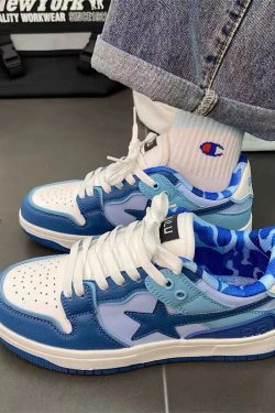 Y2K Blue Sneakers - Trendy Fashion Footwear for a Retro Look