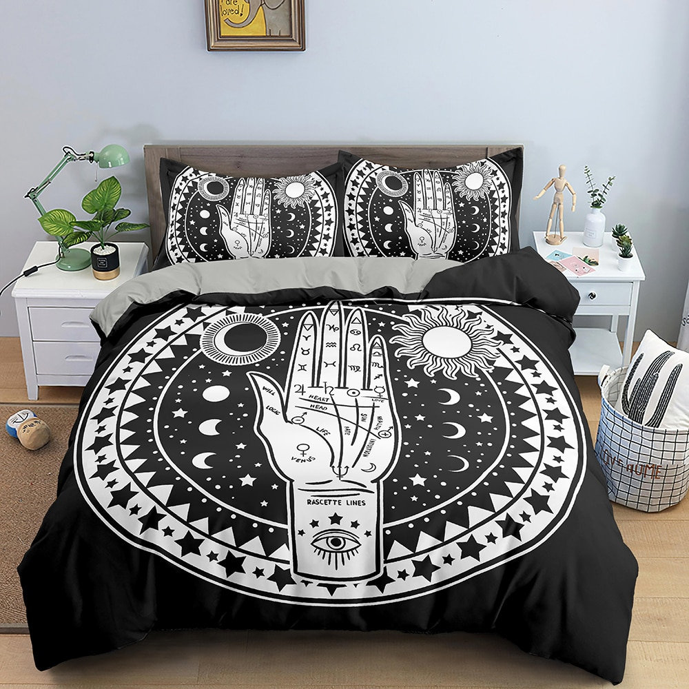 Y2K Boho Moon Star Sun Tarot Wicca Bedding Set