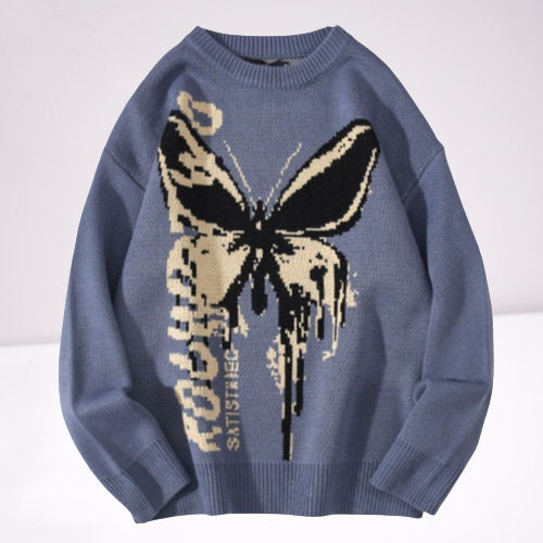 Y2K Butterfly Sweater Gender-Neutral Knitwear