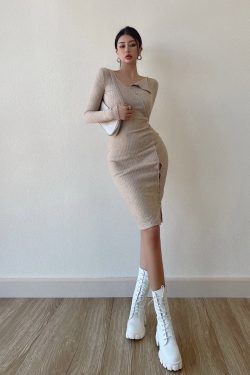 Y2K Button Knit Dress - Vintage-inspired Fashion for the Modern Woman