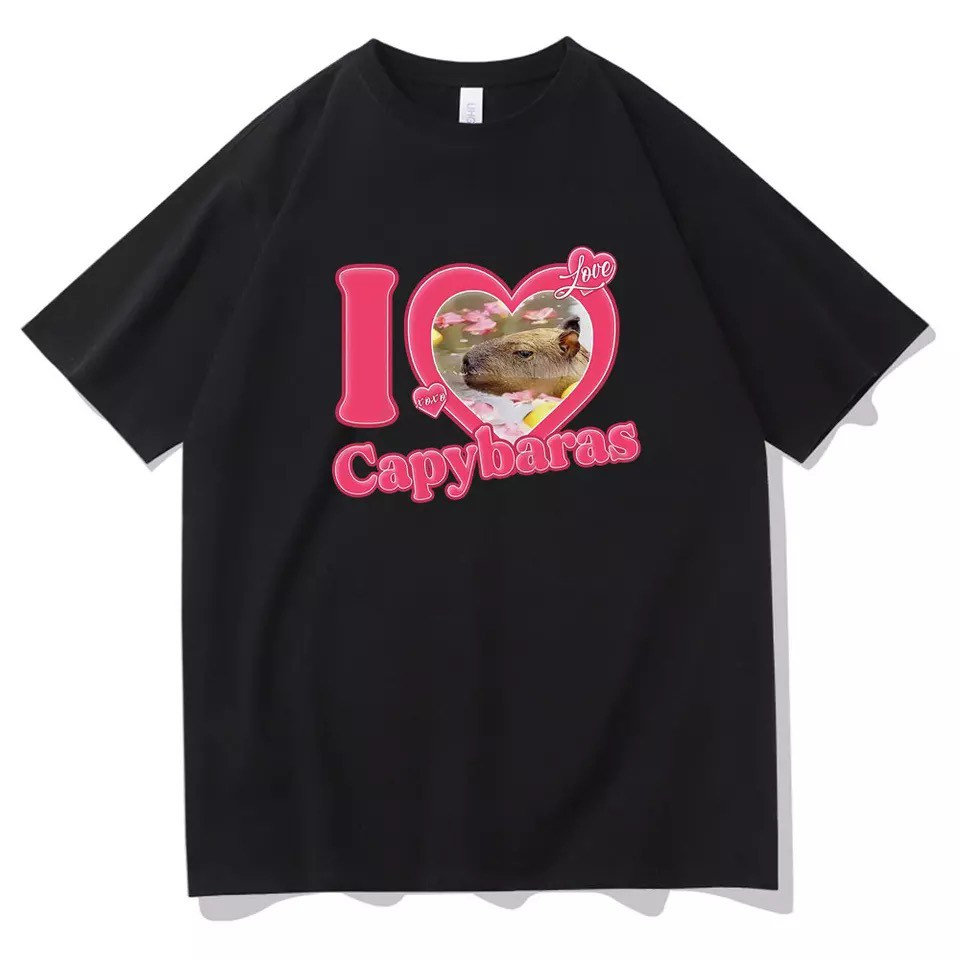 Y2K Capybaras Graphic Printed OverSized Tee Shirt