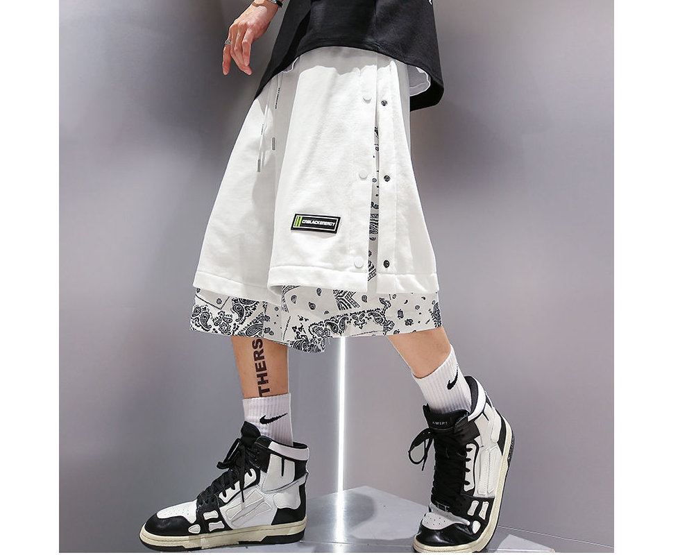 Y2K Cargo Shorts for Men - Japanese Harajuku Streetwear