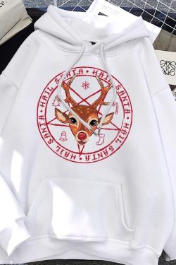 Y2K Christmas Demon Deer Funny Xmas Kawaii Hoodie