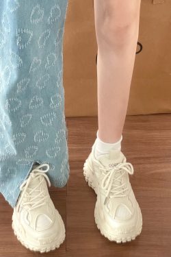 Y2K Chunky Platform Sneakers - Hidden Top Lace Up