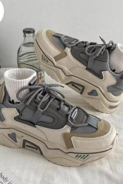 Y2K Chunky Sneakers - Women's Platform Lace Up Running Shoes