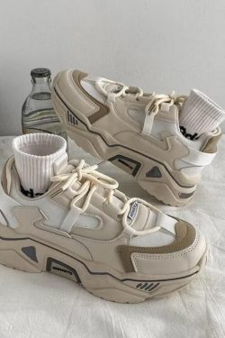 Y2K Chunky Sneakers - Women's Platform Lace Up Running Shoes