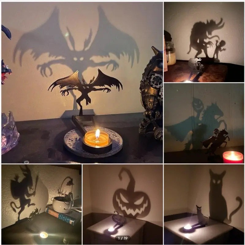 Y2K Clothing Halloween Candlestick - Scary Shadow Decoration
