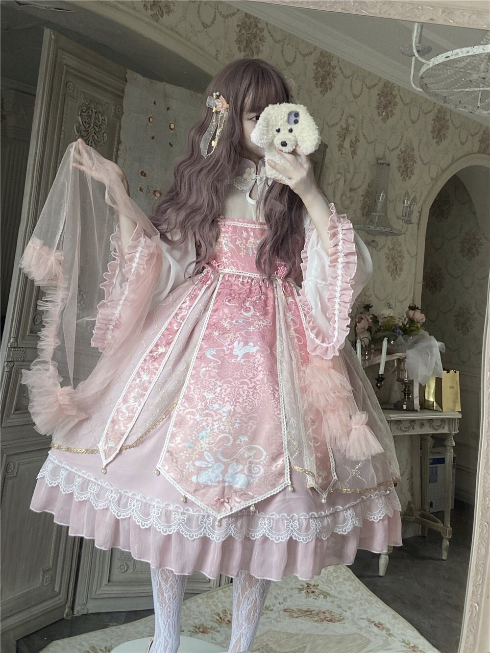 Y2K Clothing: Pink Princess Lolita Dress for Summer