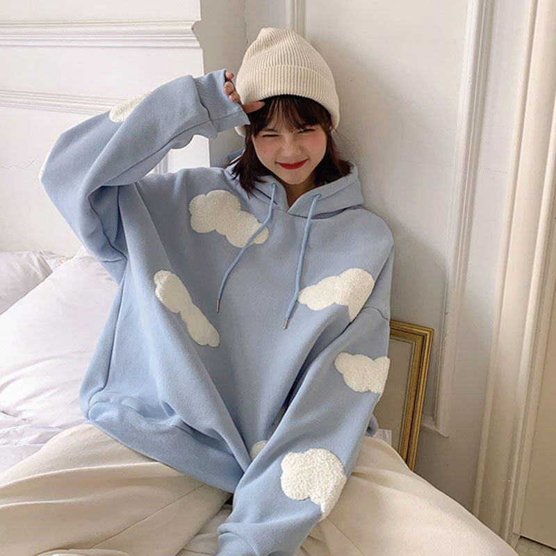 Y2K Cloud OverSized Hoodie - Korean Style Shirt for Teenage Girls