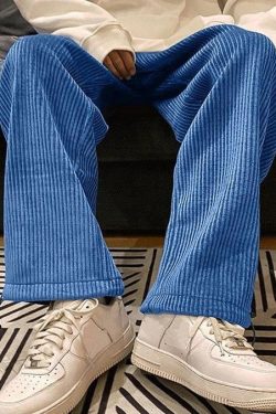 Y2K Corduroy Baggy Pants for Men - Minimalist Streetwear Trousers