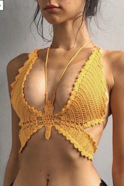 Y2K Crochet Top & Knitted Crop Top - Summer Boho Cottagecore