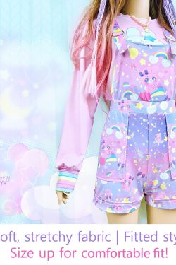 Y2K Cute Bunny Overall | Pastel Rainbow Colors | Harajuku J-Fashion