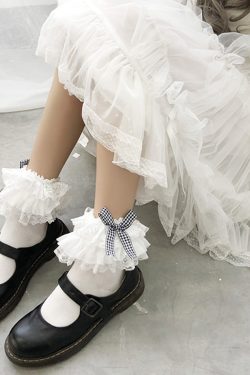 Y2K Cute Lace Bowknot Frilly Ankle Socks Gift For Her
