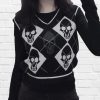 Y2K Dark Academia Sweater - Trendy Vintage Fashion for a Classic Look