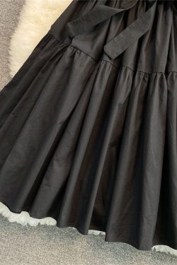 Y2K Dark Ruffled Dress - Trendy Vintage Fashion for Women