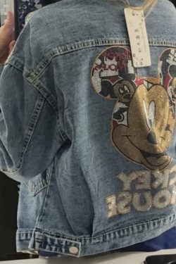 Y2K Dazzled Design Mickey Jean Jacket - Fashionable Vintage Clothing