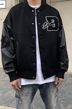 Y2K Embroidered Varsity Baseball Jacket | Streetwear Bomber