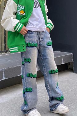 Y2K Embroidery Baggy HipHop Street Autumn Pants