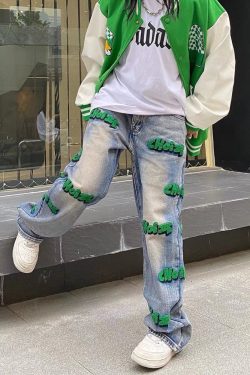 Y2K Embroidery Baggy HipHop Street Autumn Pants