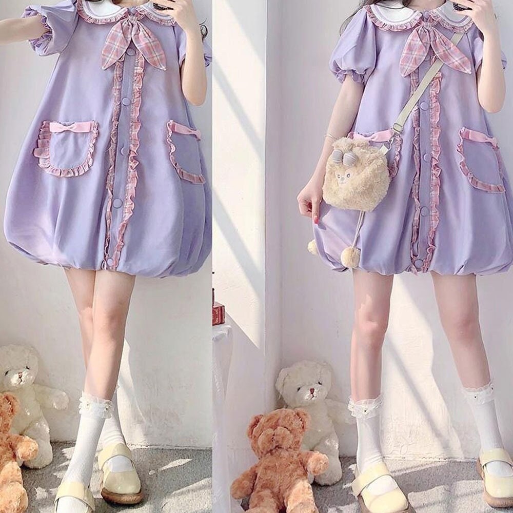 Y2K Fairy Lolita Dress | Kawaii Cosplay Pink Cute Women's Fashion