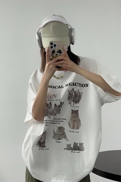 Y2K Fashion Cat T-Shirt - Streetwear Aesthetic