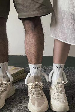 Y2K Fashion Creative Magnetic Attraction Couple Socks - Black & White