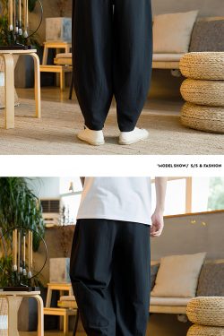 Y2K Fashion Men's Cotton Harem Pants Trendy Style