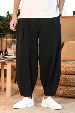 Y2K Fashion Men's Cotton Harem Pants Trendy Style