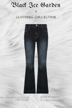 Y2K Flare Jeans - Low Waisted Distressed Cargo Pants for Women
