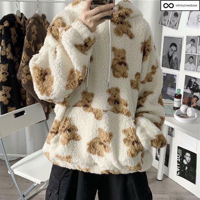 Y2K Fleece Streetwear Hoodie | Vintage Pullover, Korean Style