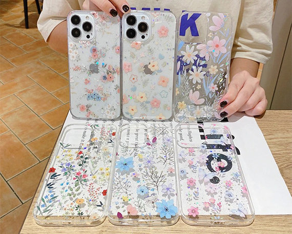 Y2K Floral Clear iPhone 13/12/11 Pro Max Case